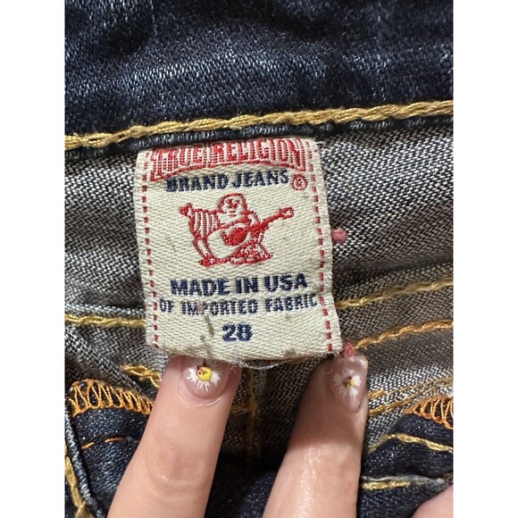 True Religion Women’s Rainbow Billy Jeans 28/30 Distressed Flap Pockets - Picture 6 of 13